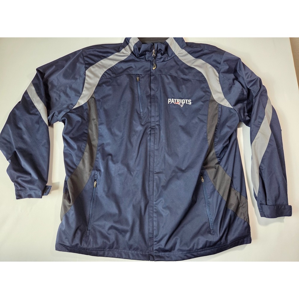 Antigua Jacket Mens 2 Extra Large Blue New England Patriots Windbreaker NFL Zip